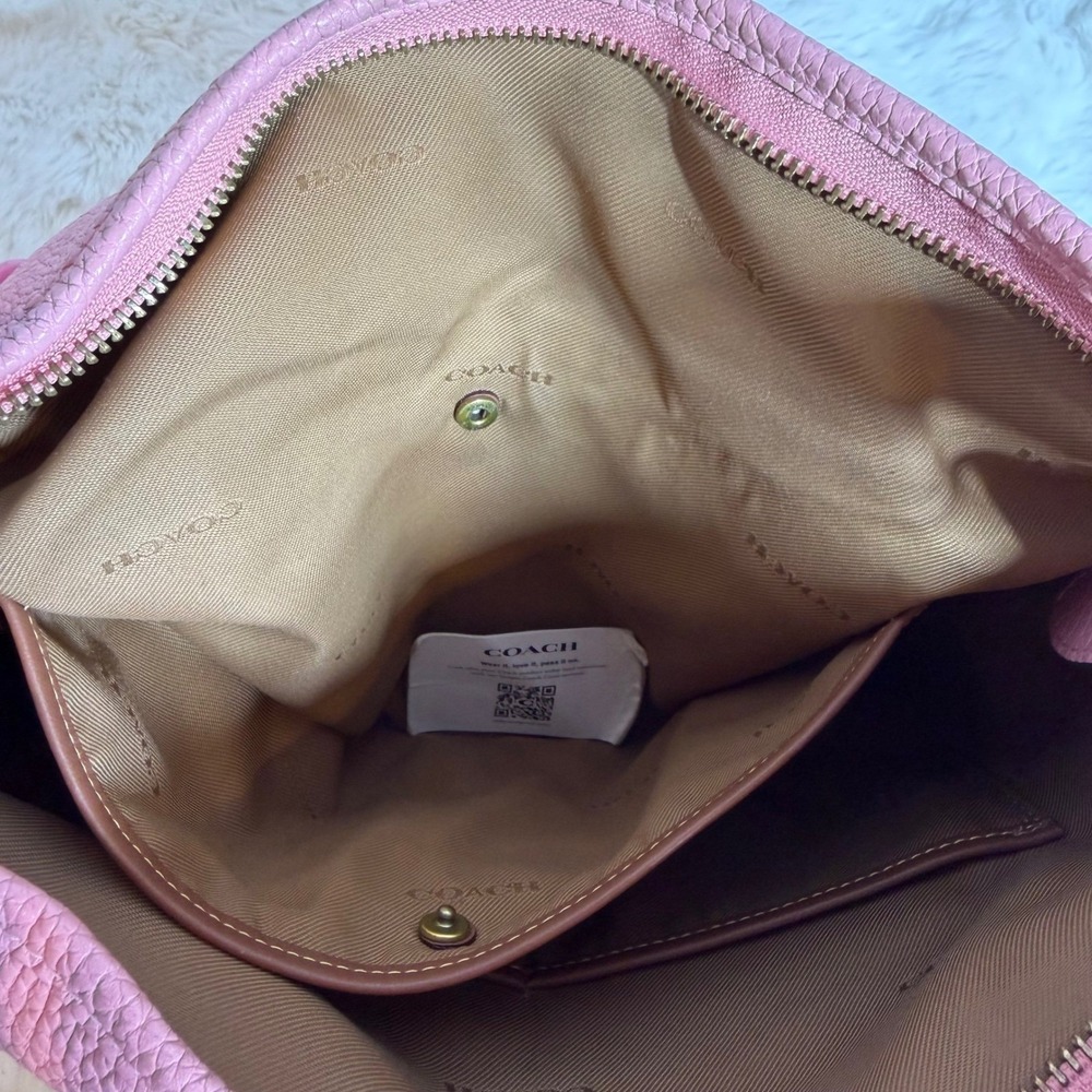 Coach Cary Shoulder Bag CC435 Bubblegum Pink Extra Straps Pebble Leather Pink - Picture 15 of 16
